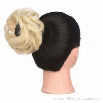 Fashion Women Wavy Curly Bun Synthetic Bud Hair Extension Chignon Hairpieces Hair Piece Updo Cover Hairpiece Extension Hair Bun